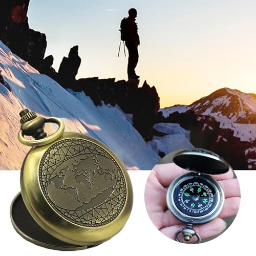 Brújula vintage portátil para camping y senderismo miniatura 3