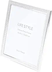 WOLFF Porta-Retrato de Aço Chess Prata 13cm x 18cm - Enxoval - Casamento - Decoração - Álbum de Fotos - Enfeites - Moldura Elegante Para Mesa e Parede