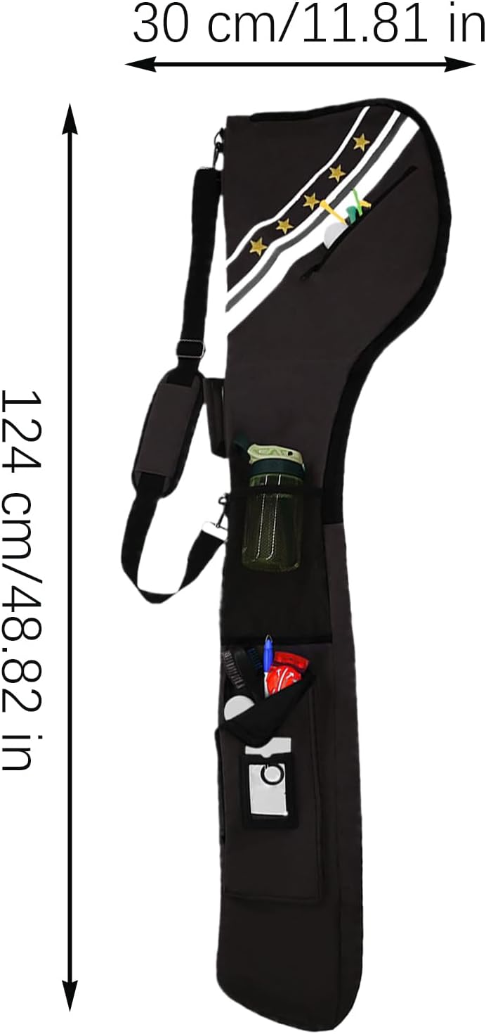 Golf Bag – 124x30cm Nylon, Lightweight Club Holder, Adjustable Shoulder | Perfect for Transport, Youth Player Practice, Dad Mom Sports Activity, Cycling Carrying, Course Walking, Portable