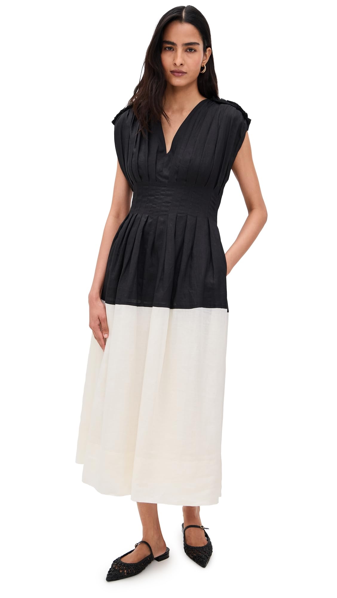 Sea Womens Nicola Ramie Tank Midi Dress
