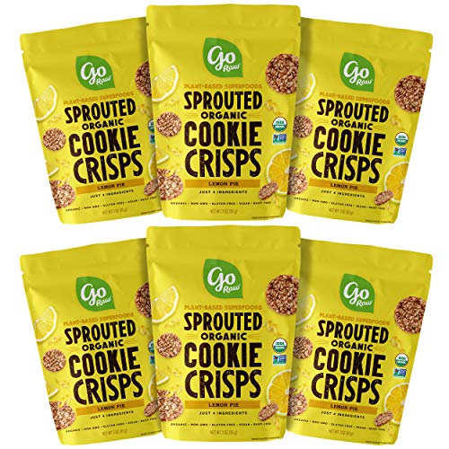 Go Raw Snacks, Sprouted Superfood Cookie Crisps, Lemon Pie (pack of 6 x 3oz bags) â€” Gluten Free | Vegan | Natural | Organic