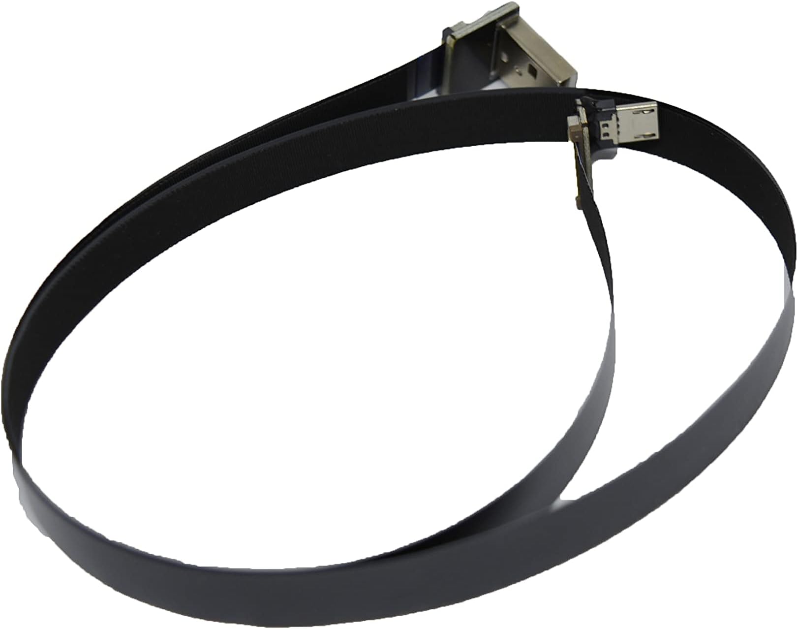 Long Flat Slim Thin Ribbon FPC Micro USB Male 90 Degree Angled up to Standard USB A Male 90 Degree Angled for sync and Charging Black (80CM Micro USB 2 to Standard USB A UP)