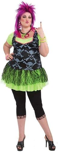 Forum Novelties Disfraz de mujer punk de los años 80, talla grande