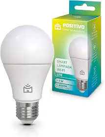 Smart Lâmpada Wi-Fi Lite Positivo Casa Inteligente, Iluminação Branca, 7W, 700 Lúmens, LED, Bivolt, Compatível com Alexa e Google Assistente