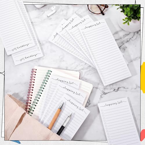 Image of Censen 10 Pack 500 Sheets to Do List Notes Daily Checklist Notepad with 50 Sheets Undated Memo Pad Color Block Shopping List Weekly Plan Notepad Organizer Planners(White,Shopping)