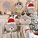 Lanpn Christmas Elk Bear Throw Pillows Set of 2, Christmas Decoration Winter Throw Pillow Soft Fleece Cute Throw Cushion for Sofa Bedroom Xmas Decor (17.5x17.5 inch & 18x17.5 inch)