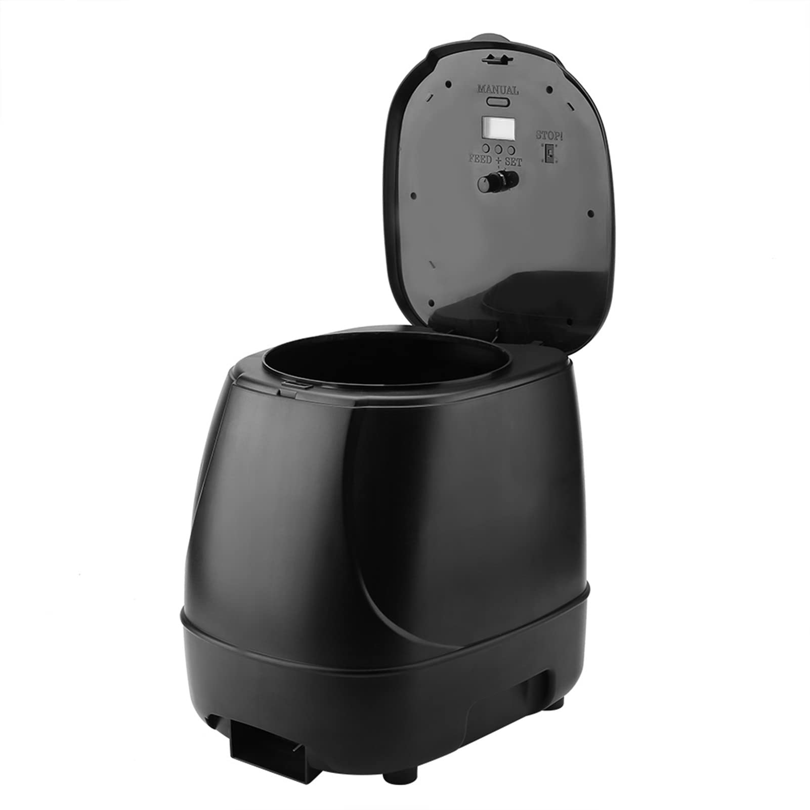 CUEI Alimentador Automático de Peces, Dispensador Inteligente de Alimentación de Alimentos para Peces Al Aire Libre para Estanque de 10 L, Temporizador de Control de Ajuste de Engranaje Múltiple