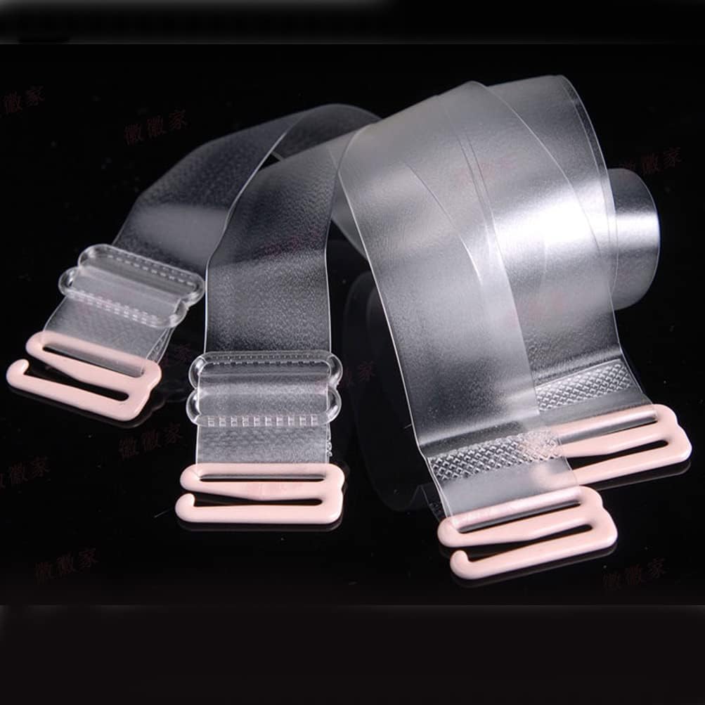 2 Pairs Clear Bra Straps Adjustable, Invisible Non-Slip Bra Straps for Strapless Bra