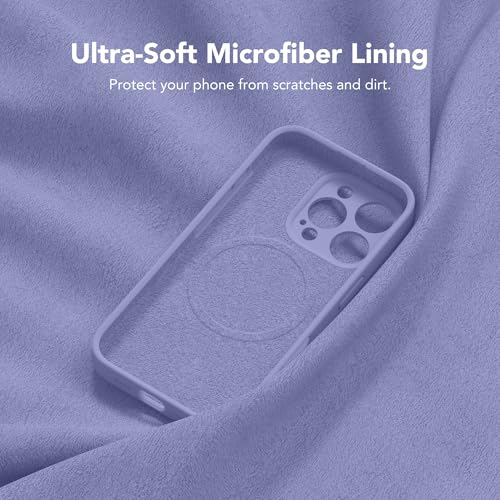 Image of Magnetic for iPhone 16 Pro Max Case, Compatible with MagSafe, [Full Camera Protection] [Screen Protector] Silicone Shockproof Protective Phone Case for iPhone 16 Pro Max, Lavender Gray