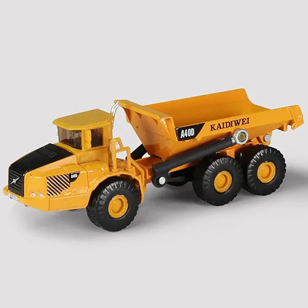 1/87 Scale Diecast Articulated Dump Truck – Metal Construction Vehicle Model, Toy Truck for Collectors & Kids, Yellow