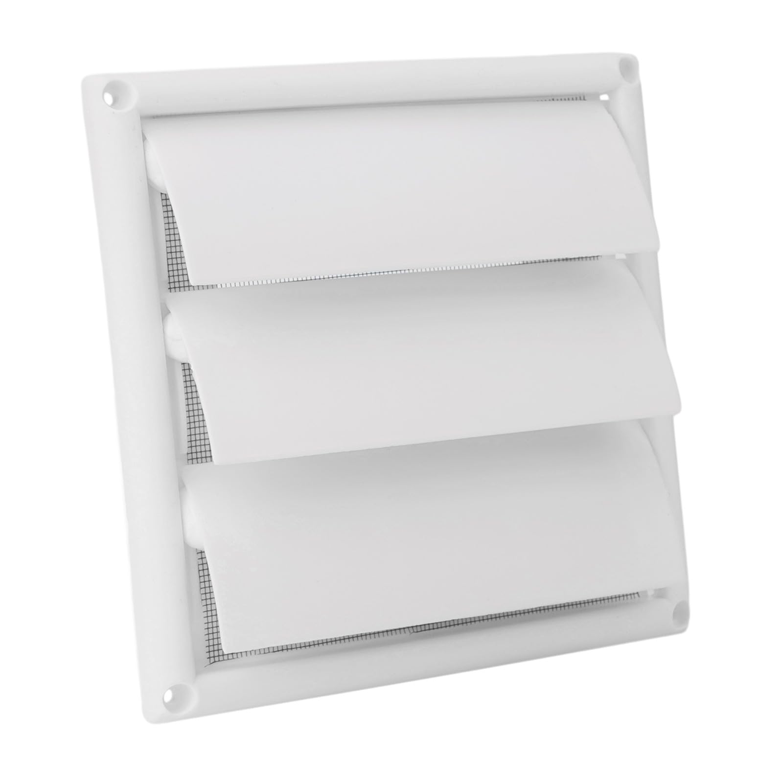Cubierta de ventilación de plástico blanco de 6 pulgadas, persiana de 3 hojas, 20 x 20 cm, montaje en pared, fácil de limpiar, solución de flujo de aire para el hogar