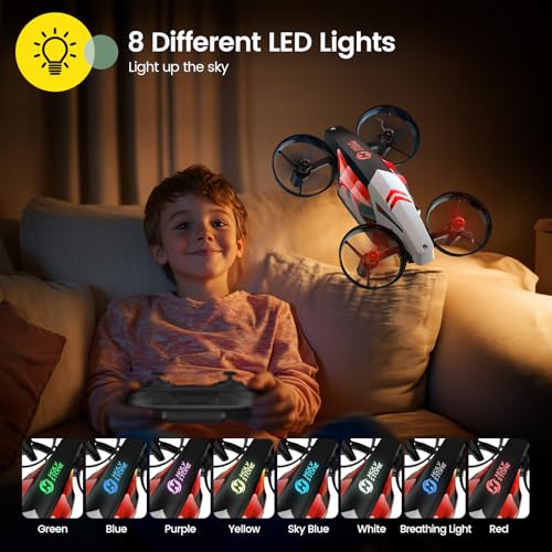 Image of Holy Stone HS210T Drones for Kids, 2 IN1 MINI Indoor Drone with Land & Fly Mode, Four Posture Deformations RC Quadcopter with 3D Flip, Auto Hovering, Easter day& Birthday Toy Gift for Boys and Girls