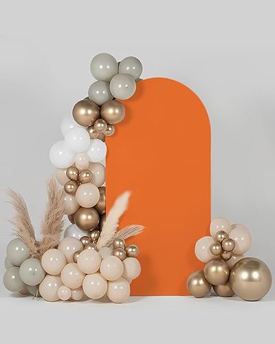 DECORSWITH Funda para telón de fondo de arco, cubierta de fondo de arco de 4 pies, 6.70 oz, tela de seda de leche elástica en 4 direcciones,