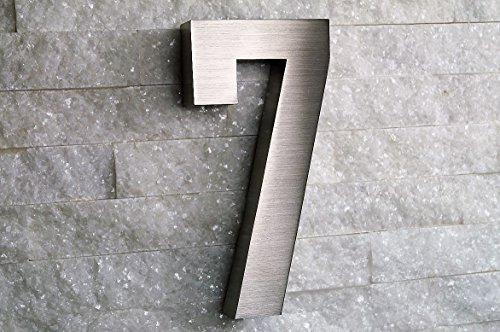 Numero civico in acciaio inox, N, 7 H20cm/200 mm