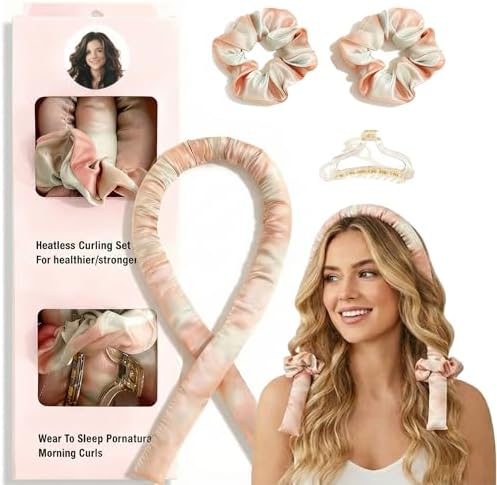 ENNUFO Heatless Curls Overnight, Heatless Hair Curler for Sleep in Waves, No Heat Curling Rod Headband Overnight Set, Soft Damage-Free, Comfortable Sleep in, for Long or Short Hair