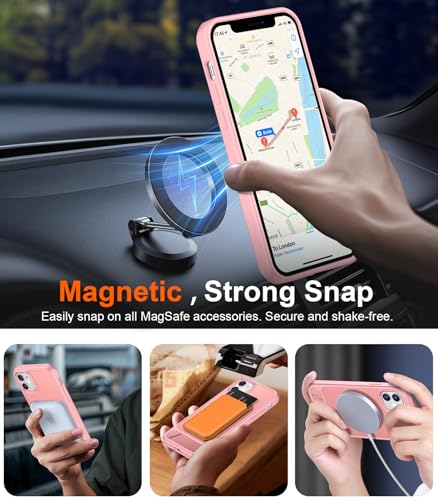 Image of Magnetic Compatible with iPhone 11 Phone Case, [Built-in Invisible Kickstand][Compatible with MagSafe] [Military Grade Shockproof] Slim Translucent Matte Phone Case for iPhone 11 6.1 inch