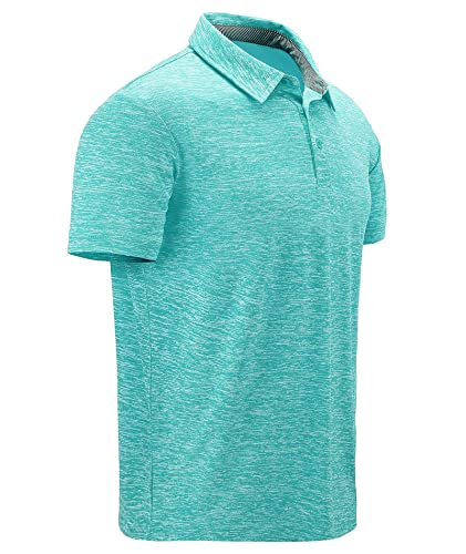 Scodi Polo Shirts For Men Casual Short Sleeve Golf Polo Athletic Daily Collared Shirt Tennis T-Shirt 008-Light Blue M #TOP1