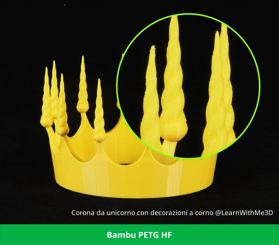 Bambu Lab - Filamento per stampante 3D PETG HF, filamento ad alta velocità da 300 mm/s, facile da stampare in PETG rapido con finitura liscia, materiale di stampa 3D, 1kg, blu