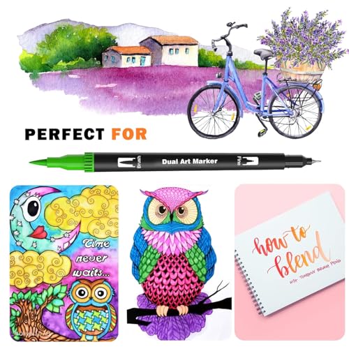 Image of Acrylic Paint Markers Brush Tip Set | Vibrant Colors with Direct-Liquid Ink System | Professional Art Paint Pens for Rock, Canvas, Glass, Wood, Plastic, Fabric & DIY Craft Projects (100)