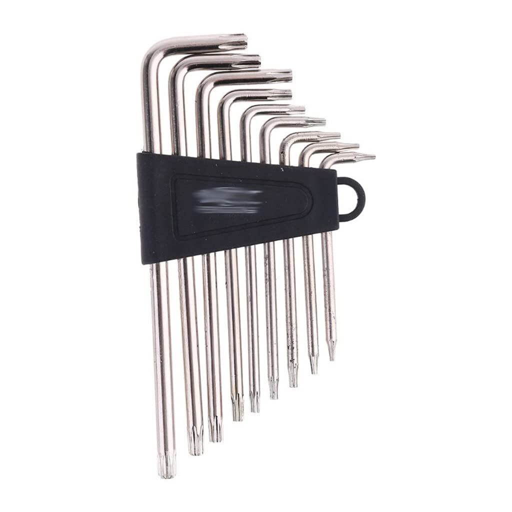 Set di Chiavi esagonali Torx a Doppia estremità a Stella a Forma di L con Chiave a brugola Cacciavite a Testa sferica 9 Pezzi Utensili manuali per la Riparazione di Chiavi universali