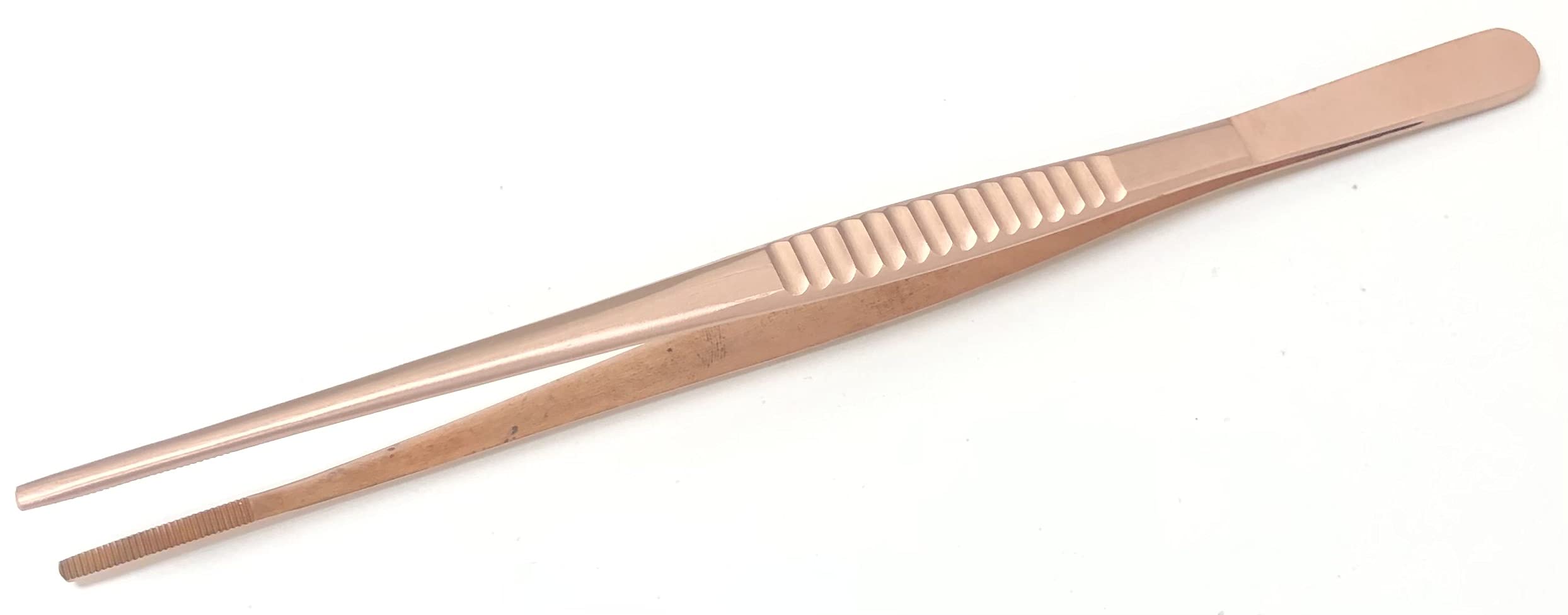 9" Copper Tweezers Pickling Tong Straight With Serrated Tips With Good Grip by JTS