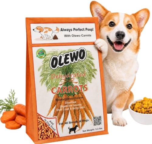 Olewo Carrots Dog Food Topper for Digestive Support & Firm Stools...