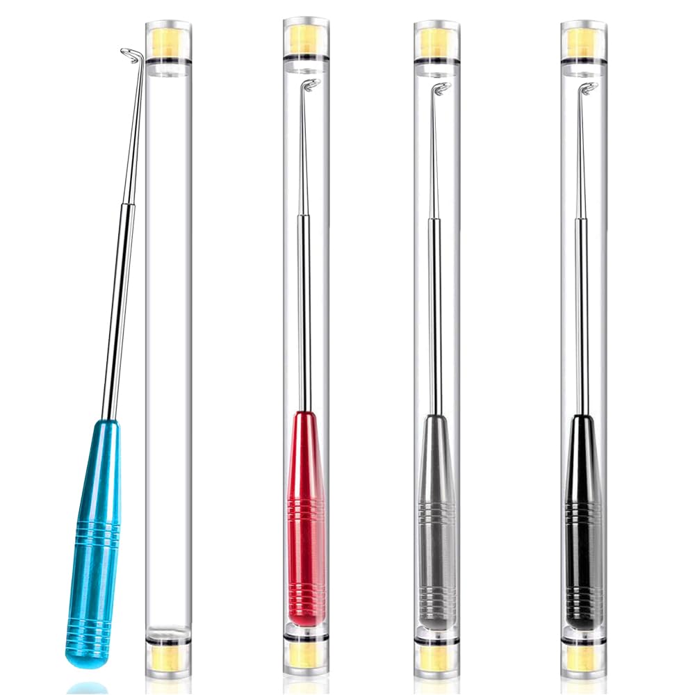 Fish Hook Remover Tool, 4 Pack Fishing Hook Quick Removal Devices with Storage Tube, Security Hook Extractor Equipment, Fishing Gear Dehooker Tools for Adult