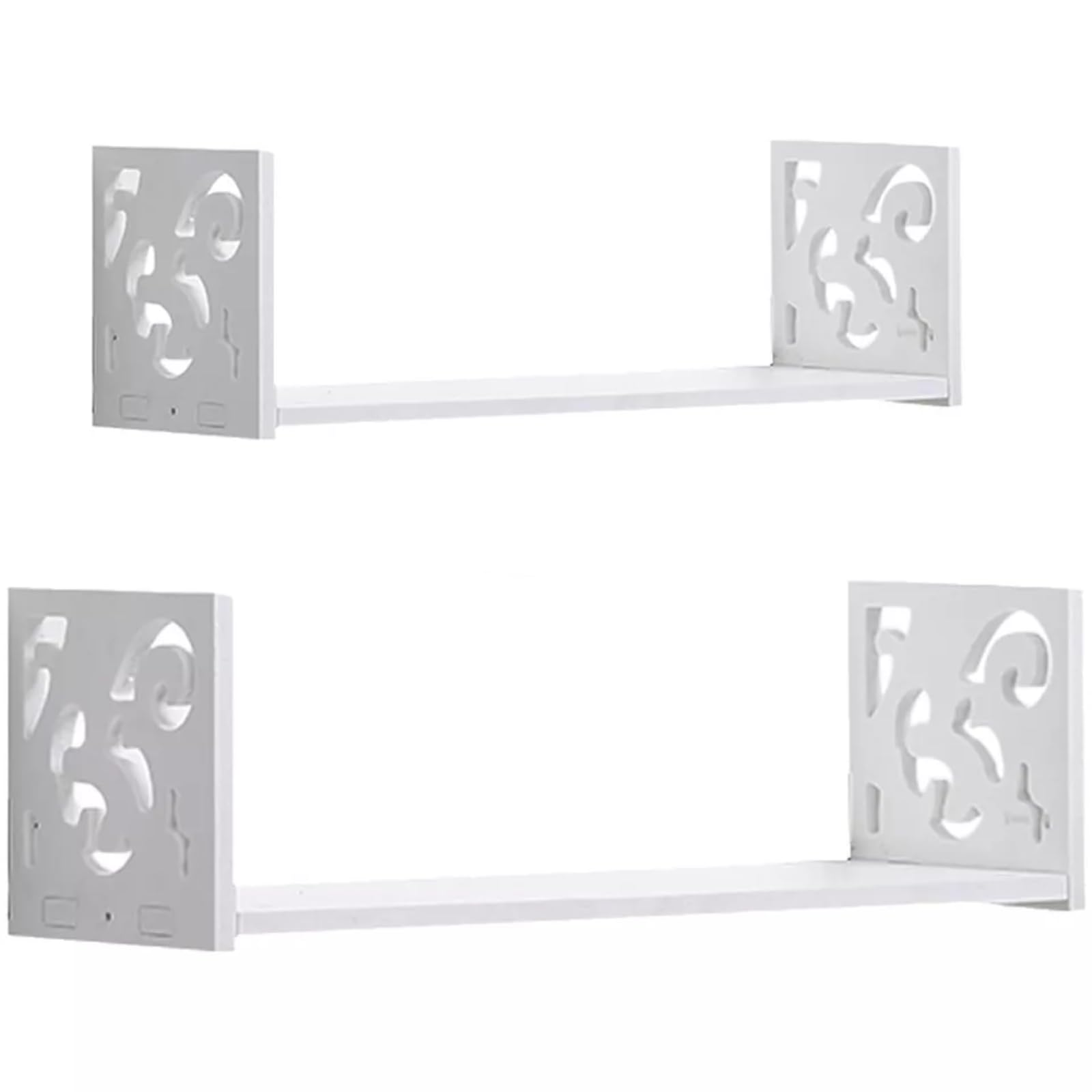 Kiswa collection Set of 2 U-Shaped Floating Wall Shelves – Modern White Hanging Storage for Books, Decoratives Display Stylish Shelving for Living Room