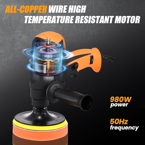 Weytoll Poliermaschine Set, 980W Poliermaschinen mit 14tlg Polierschwämme+11 Zubehörteile,...