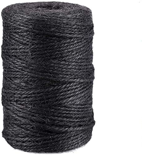 Kinglake 328 Feet Natural Jute Twine Best Arts Crafts Gift Twine Christmas Twine Durable Packing String,Black #TOP16