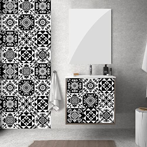 Ainno Decorative Tile Sticker, Removeable Waterproof Vinyl Self Adhesive Wall Tile Decals，12 Pcs 6X6 Inch Peel And Stick Backsplash For Kitchen Bathroom Home Decor Black White #TOP1