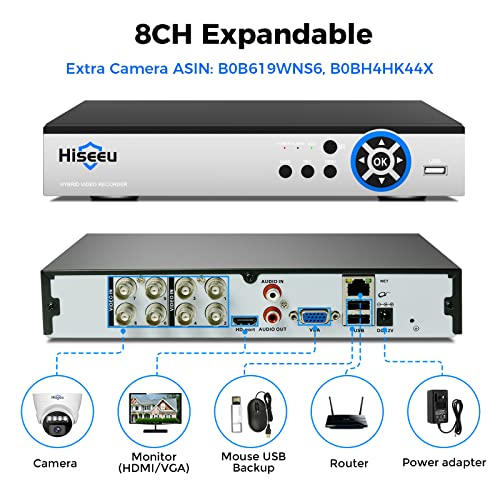 [Face Detection] 5Mp Hiseeu Home Security Camera System, W/4 Pcs Dome&Indoor Security Cameras, Pc/Mobile Remote Access, Night Vision, 1Tb Hdd, 7/24 Record, Motion Alerts For Cctv Surveillance #TOP7