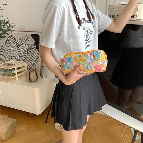 Image of Pencil Case Pen Case Office College School Storage Bag Pouch Holder Box Organizer Makeup Pouch Cosmetic Bag Aesthetic Cute Pencil Case for Girls Boys Kids (J)