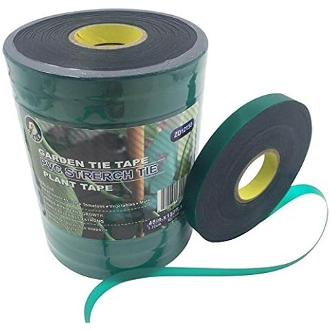 Ugold, 12-Pack, 8 mil Extra Thick 150 Feet x 1/2'' Stretch Plant Tie Tape, Garden Tie Tape for Planting and Grafting, Plant Ribbon for Tomatoes, Grapes and Trees, Green Tie Tape Cover