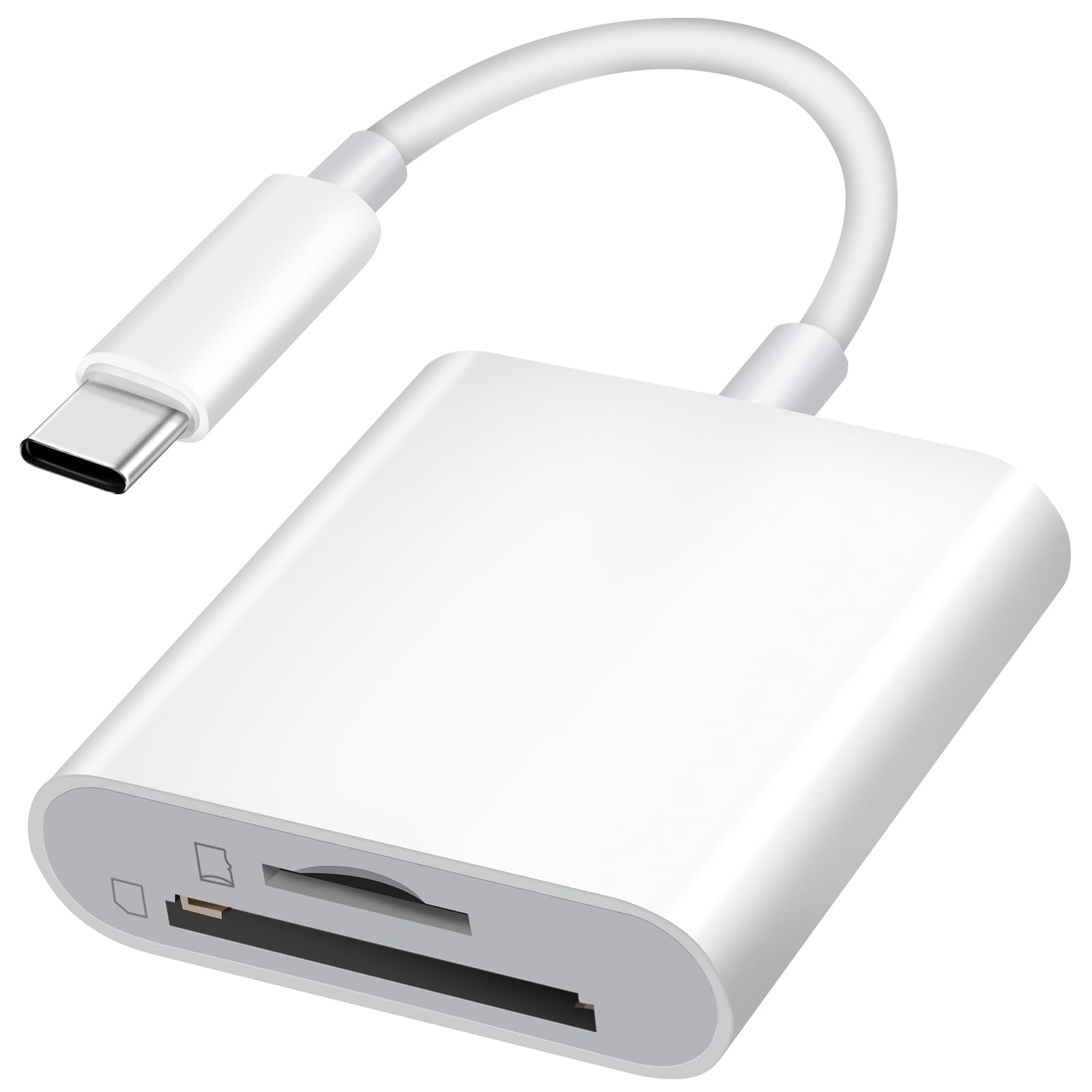 SD Card Reader for Android Phone iPhone 15(with USB Type C Connector) Camera Memory Card Adapter Supports SD TF Card Micro SD Card Plug and Play No App Required