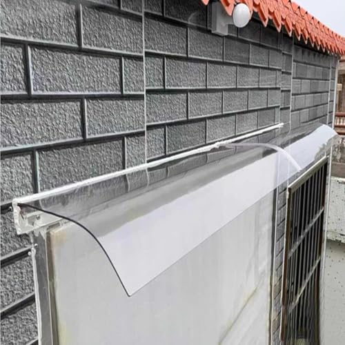 Marquesinas Exterior Terraza, Marquesina Policarbonato Transparente Marquesinas Exterior para Puertas y Ventanas Tejado Puerta Tejadillo Techo Tamaño Múltiple,A-50x330cm