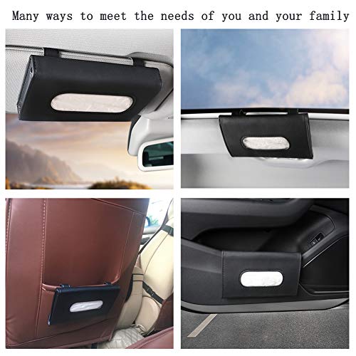 Carstuus SUL-008 Leather Tissue Holder, Mask Holder, Rectangular Sun Visor Napkin thumb #1