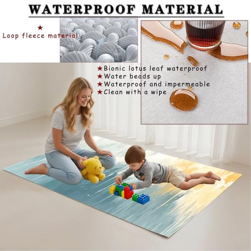 Tapis moderne rectangulaire antidérapant et imperméable style pile bouclée - 3
