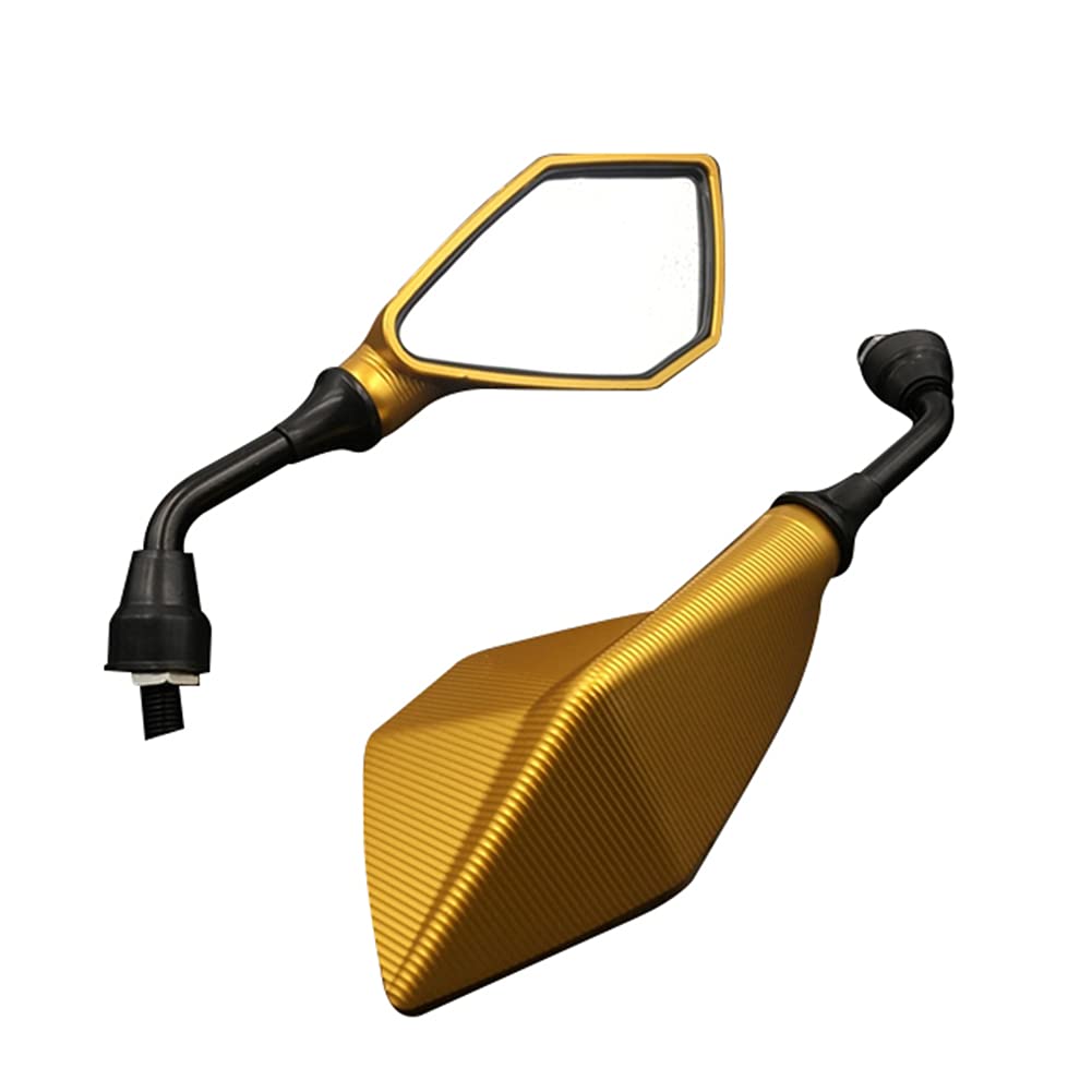 Photo 1 of ihreesy Motorcycle Rearview Mirror,1 Pair Universal Rearview Mirrors for Motorcycles 10mm Threaded Side Mirrors 7/8" 22mm Handlebar End Mirrors,Gold