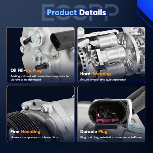 Image of ECCPP AC Compressor Direct Fit for Volkswagen Jetta L4 2.0L 2001-2003