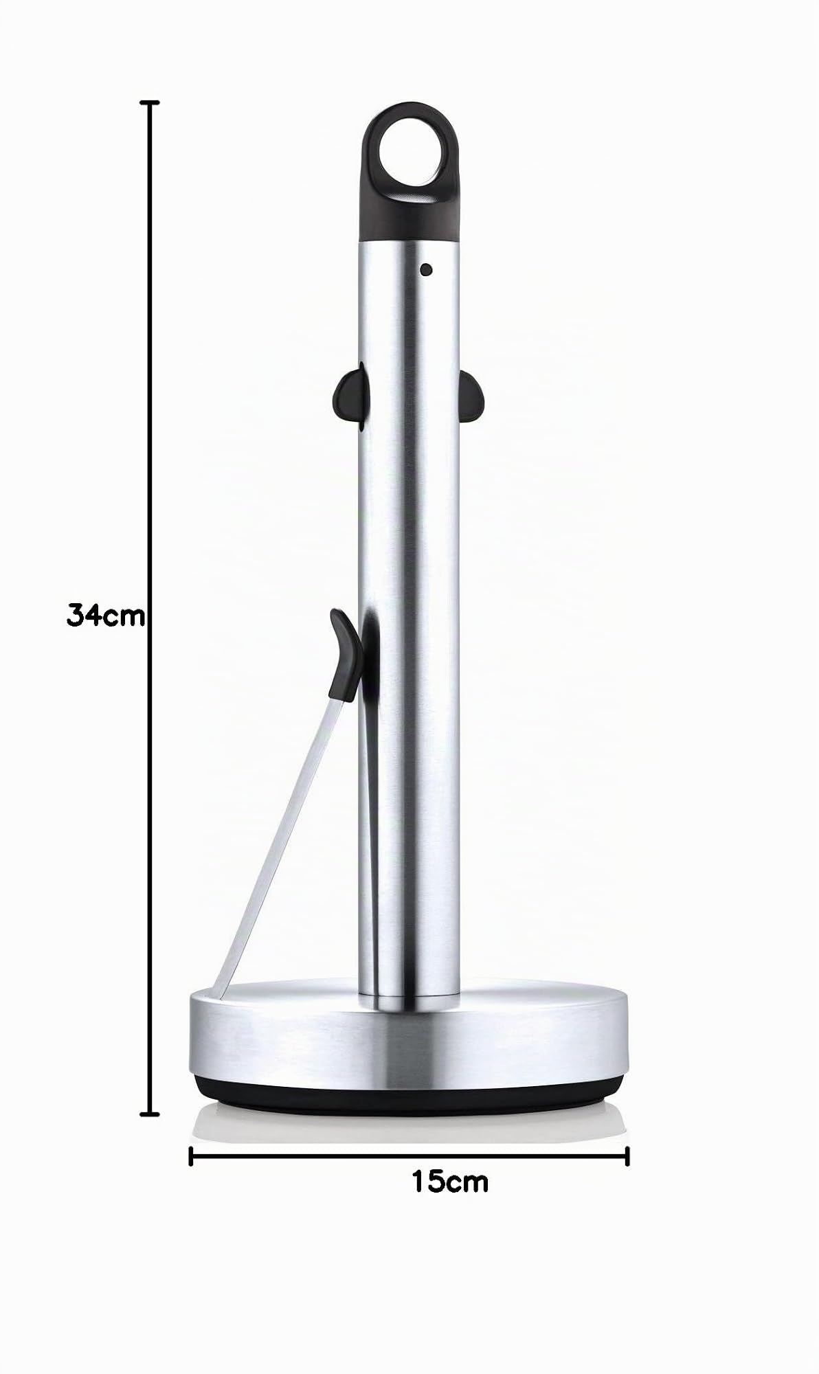 Blomus - Porta Rotolo da Cucina in Acciaio Inox Smerigliato, Robusto Supporto per Rotolo di Carta, Peso per Funzionamento con Una Sola Mano, Accessori da Cucina esclusivi (Altezza x Larghezza x