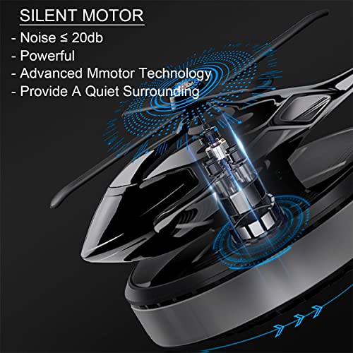 Niceada Car Air Freshener, Helicopter Solar Energy Rotating Aromatherapy Aviation Al Alloy Diffuser, Interior Decoration Accessories Diffuser For Car And Home (Silver) #TOP3
