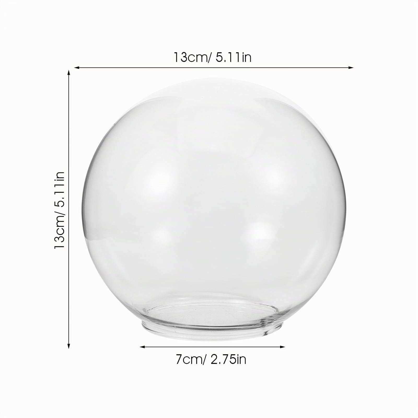 Uonlytech Foro di Apertura da 70 Mm Apparecchio di Illuminazione di Ricambio Paralume in con Paralume in Trasparente Paralume a Globo per Lampadario a Sospensione 13 Cm