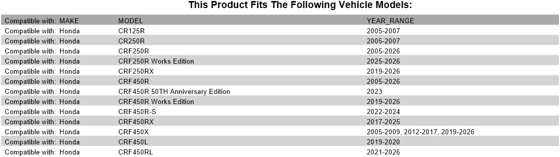 Tusk Motorcycle Spoke Kit - Rear 19" Black Spoke/Silver Nipple Compatible with Honda CRF250R 2005-2026/CRF450R 2005-2026
