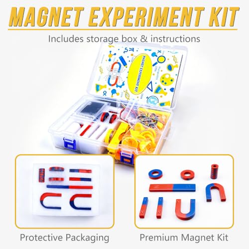 JIOEWVELL Magnetic Science Experiment Kit, STEM Physics Learning Set with Magnets, Compass, Magnetic Experiment Accessories, Over 10 Kinds of Science Experiments Eduactional Physics Toy Gift for Kids - Image 2