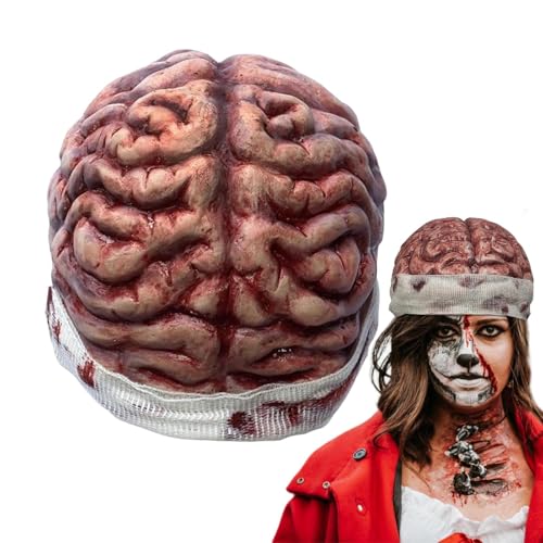 Gifyym Sombrero cerebro | Sombrero de fiesta - Diseño 3D Realista Horror Accesorios Cosplay Disfraz Fiesta Disfraz Regalo Cumpleaños para Hombres Mujeres Adultos Espectáculo Cómico Casa Embrujada