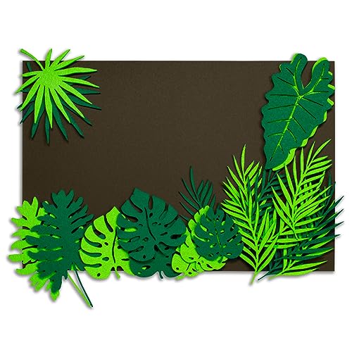 Hojas tropicales de fieltro precortadas Summer-Ray, 26 piezas para diseños limpios y rápidos