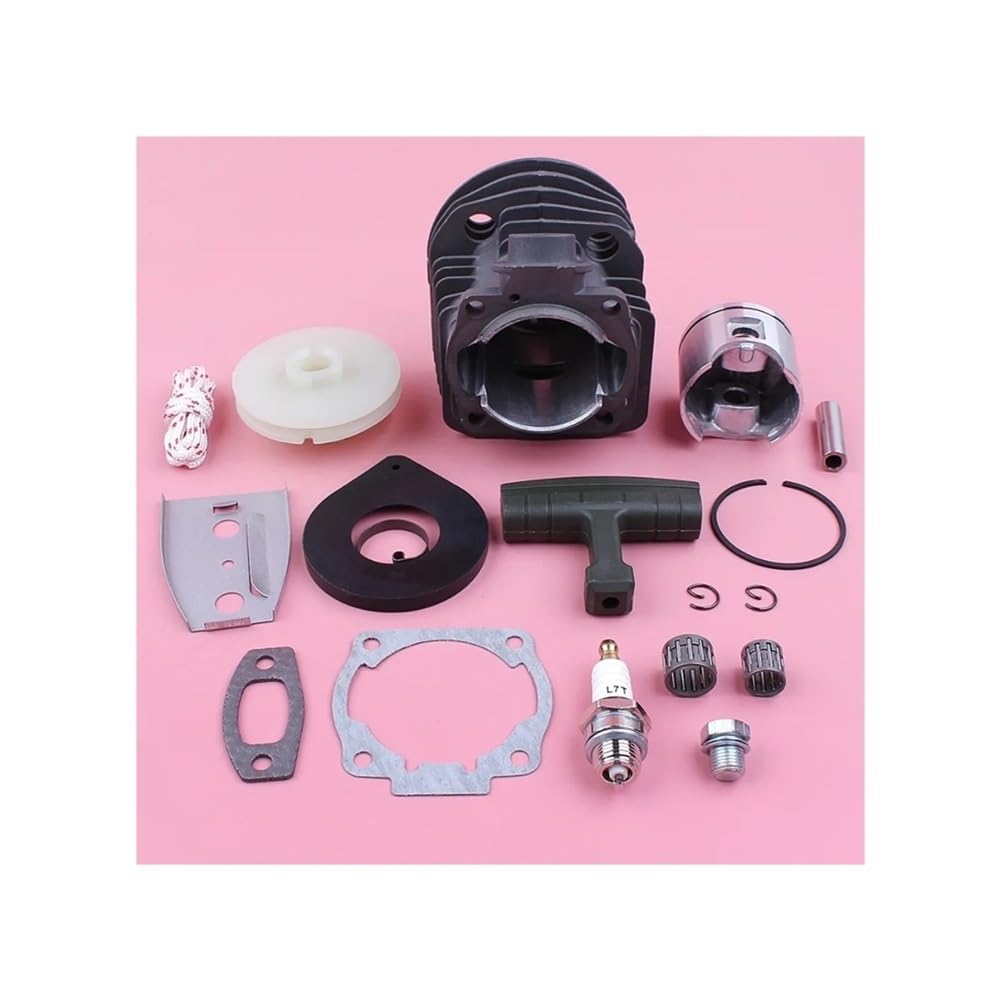 Kit de pistón de Cilindro de 46 mm, polea de Arranque de Retroceso, Mango de Resorte, Cuerda de Agarre, Piezas de Repuesto for Motosierra 55 51