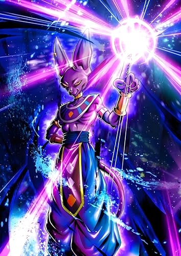 Image of NIJUKA Anime Printed Metal sheet Poster For Home And Room Decoration | For Anime Art Fans Boys And Girls (Beerus hakai)