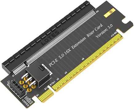 Mustpoint High Speed PCI-E 5.0 16X to X16 180 Degree Converter Adapter Card with ATX 6Pin PWR Connector